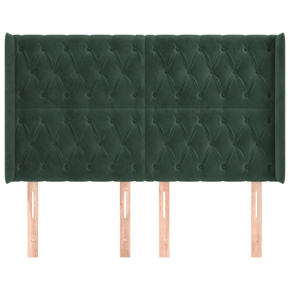 Čelo Postele Typu Ušák Tmavě Zelená 163X16X118/128 Cm Samet