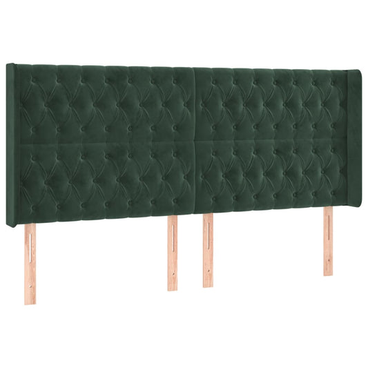 Čelo Postele Typu Ušák Tmavě Zelená 183X16X118/128 Cm Samet