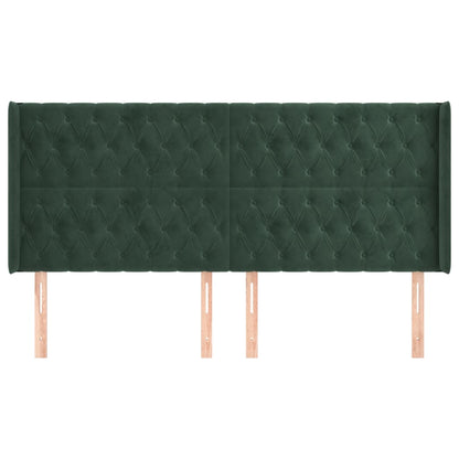 Čelo Postele Typu Ušák Tmavě Zelená 203X16X118/128 Cm Samet