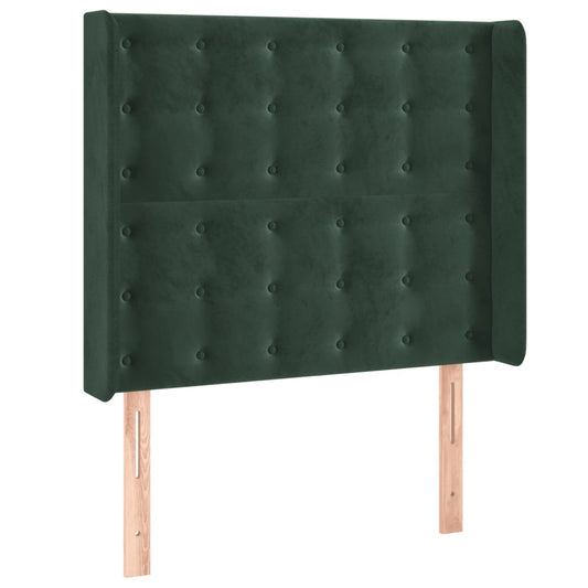 Čelo Postele Typu Ušák Tmavě Zelené 83X16X118/128 Cm Samet