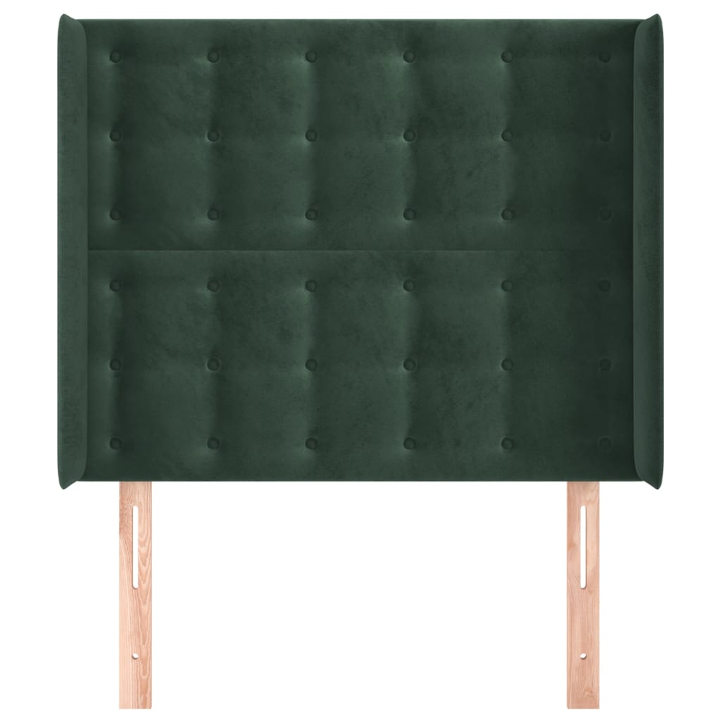 Čelo Postele Typu Ušák Tmavě Zelené 83X16X118/128 Cm Samet