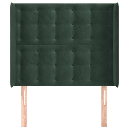 Čelo Postele Typu Ušák Tmavě Zelené 83X16X118/128 Cm Samet