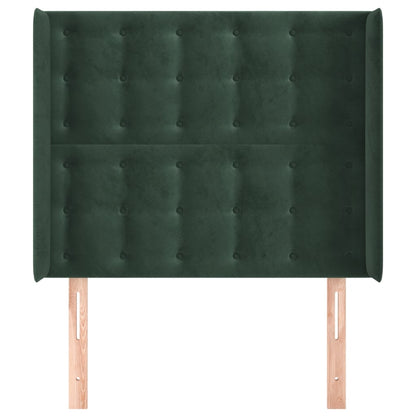 Čelo Postele Typu Ušák Tmavě Zelené 93X16X118/128 Cm Samet