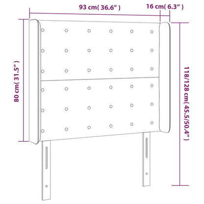 Čelo Postele Typu Ušák Tmavě Modrá 93X16X118/128 Cm Samet