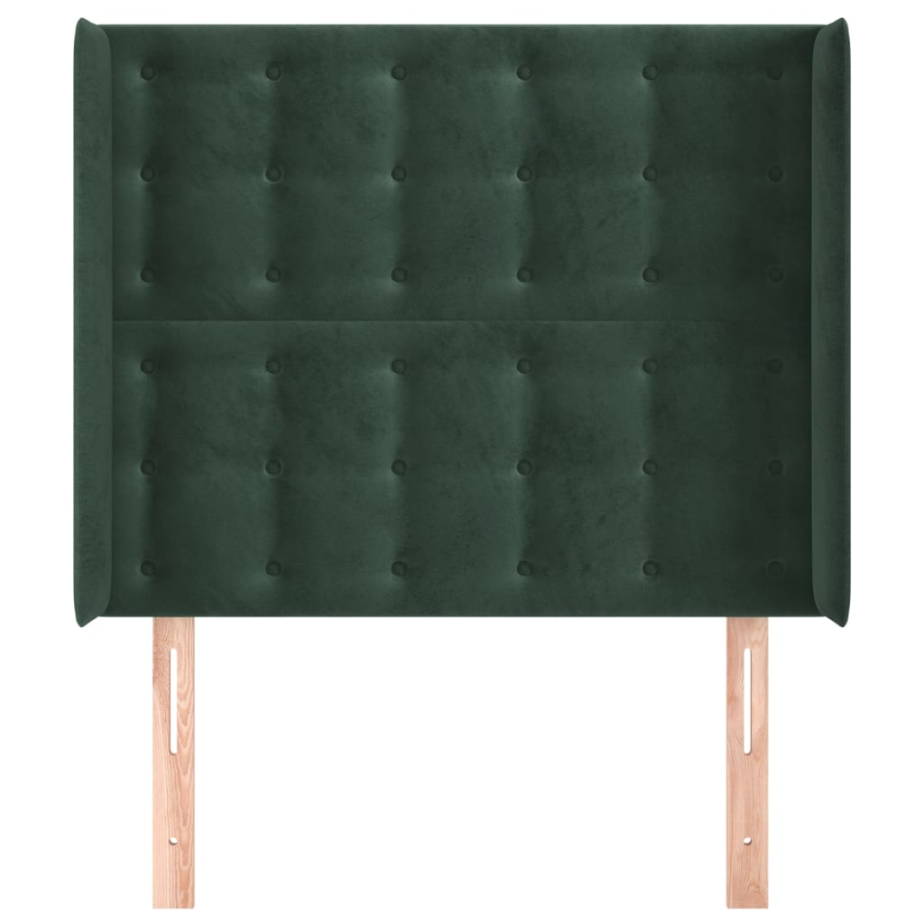 Čelo Postele Typu Ušák Tmavě Zelená 103X16X118/128 Cm Samet