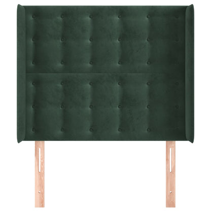 Čelo Postele Typu Ušák Tmavě Zelená 103X16X118/128 Cm Samet