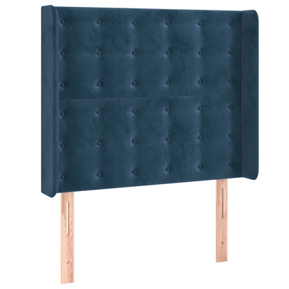 Čelo Postele Typu Ušák Tmavě Modrá 103X16X118/128 Cm Samet