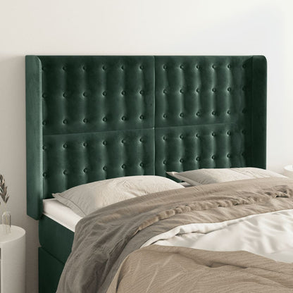 Čelo Postele Typu Ušák Tmavě Zelená 147X16X118/128 Cm Samet