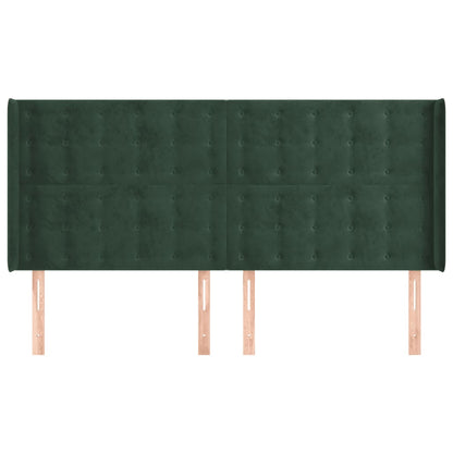 Čelo Postele Typu Ušák Tmavě Zelená 183X16X118/128 Cm Samet