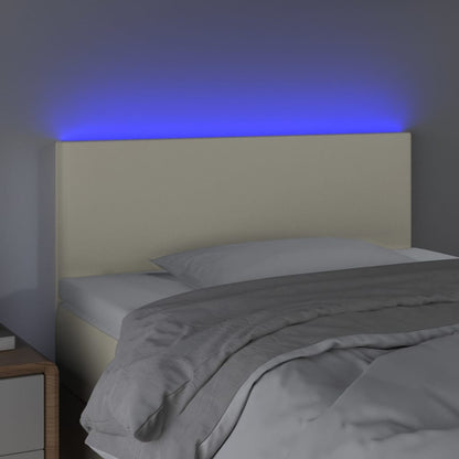 Čelo Postele S Led Krémové 80 X 5 X 78/88 Cm Umělá Kůže
