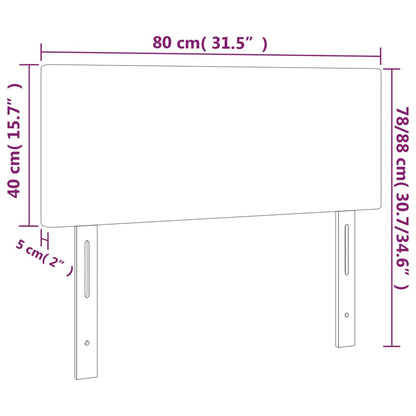 Čelo Postele S Led Krémové 80 X 5 X 78/88 Cm Umělá Kůže