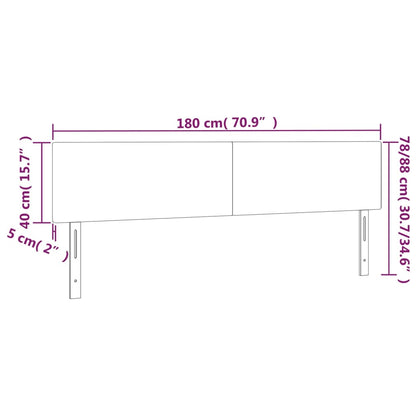 Čelo Postele S Led Krémové 180X5X78/88 Cm Umělá Kůže
