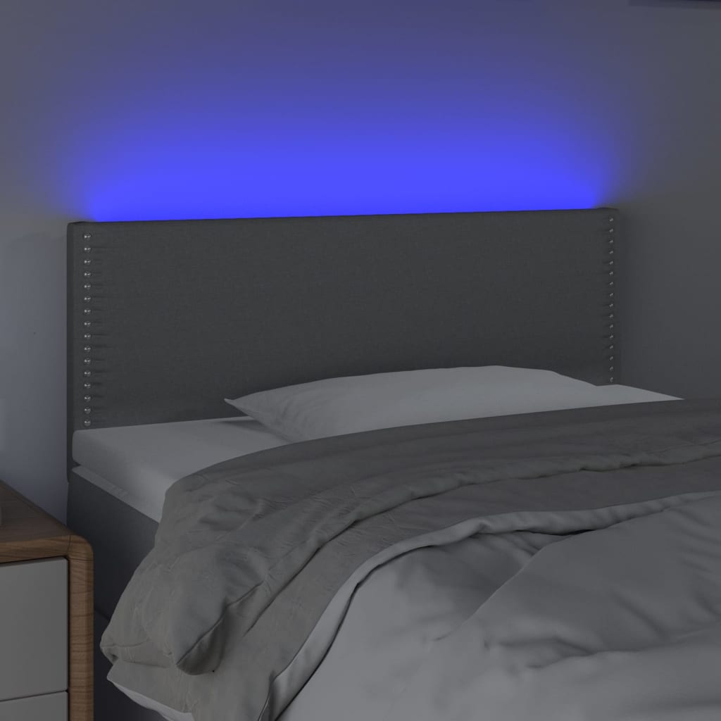 Čelo Postele S Led Světle Šedé 80 X 5 X 78/88 Cm Textil