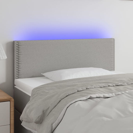 Čelo Postele S Led Světle Šedé 80 X 5 X 78/88 Cm Textil