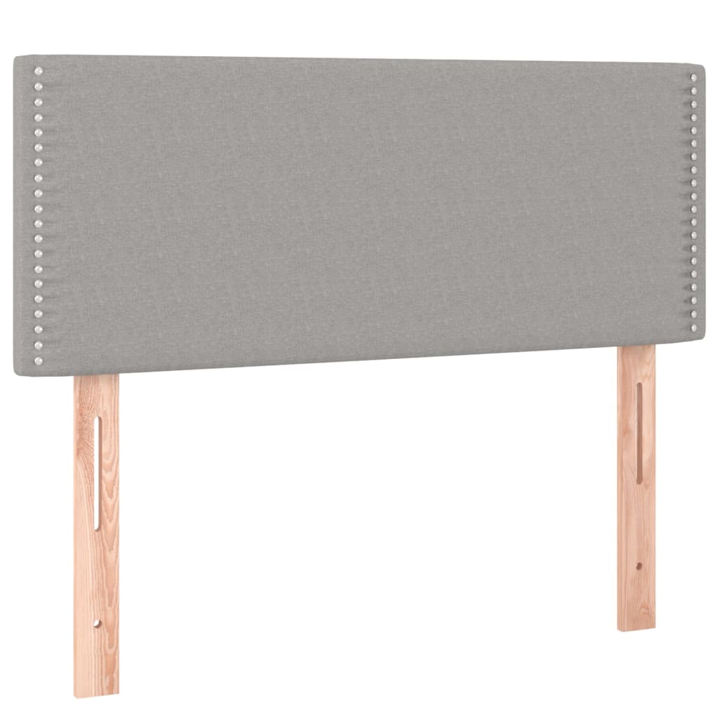 Čelo Postele S Led Světle Šedé 90X5X78/88 Cm Textil