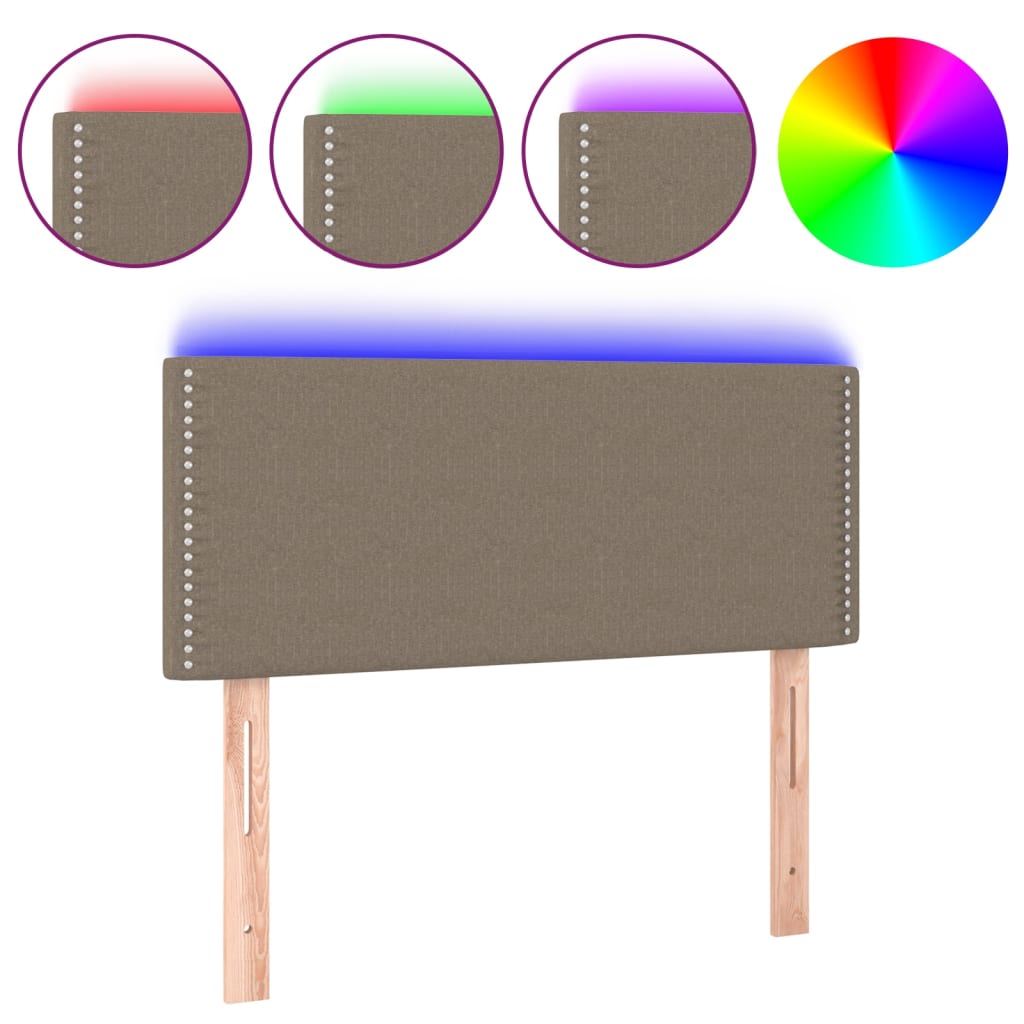 Čelo Postele S Led Taupe 90X5X78/88 Cm Textil