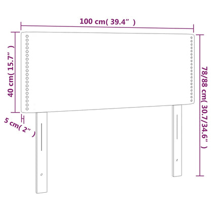 Čelo Postele S Led Tmavě Hnědé 100X5X78/88 Cm Textil