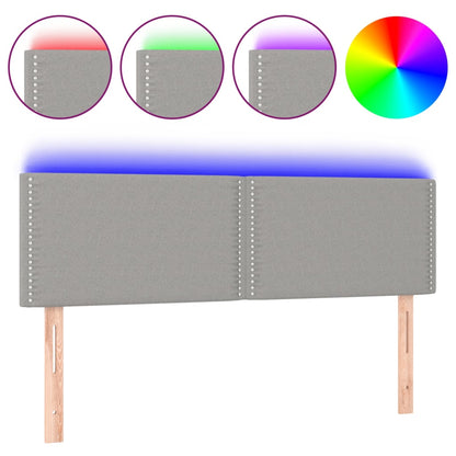 Čelo Postele S Led Světle Šedé 144 X 5 X 78/88 Cm Textil