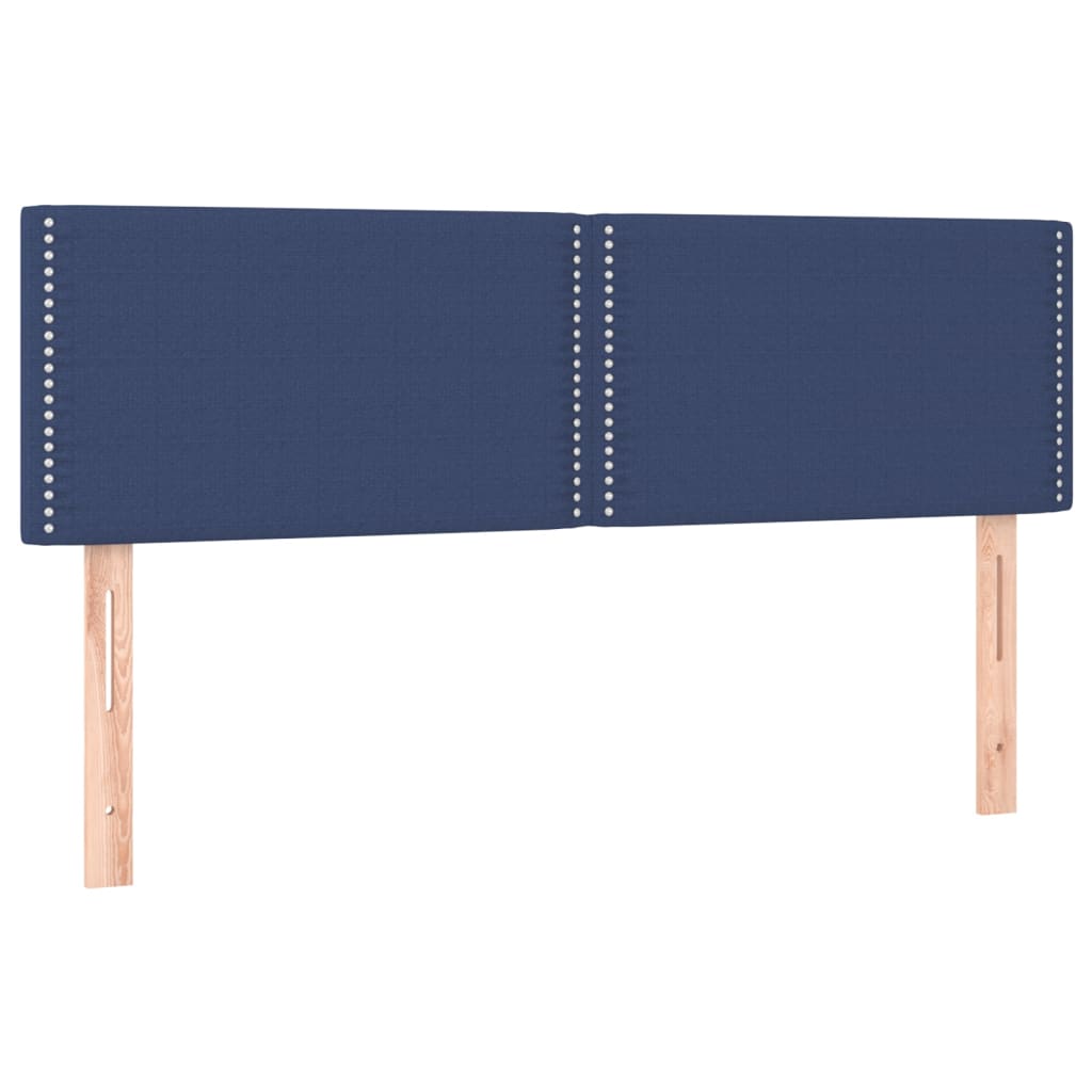 Čelo Postele S Led Modré 144X5X78/88 Cm Textil