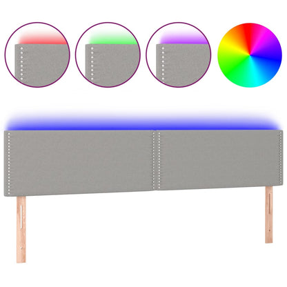 Čelo Postele S Led Světle Šedé 180X5X78/88 Cm Textil