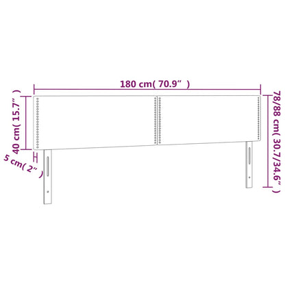 Čelo Postele S Led Světle Šedé 180X5X78/88 Cm Textil