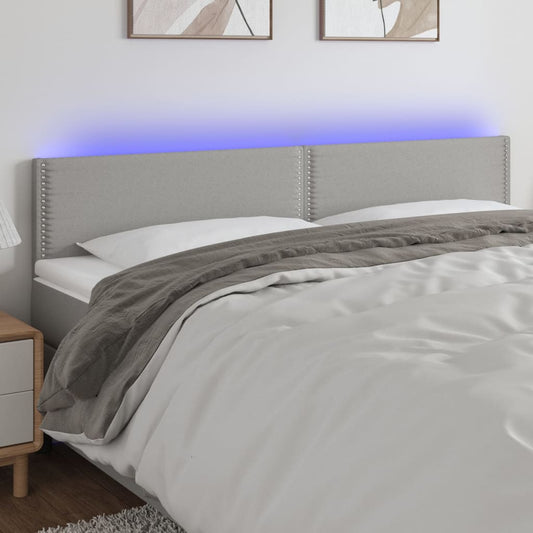 Čelo Postele S Led Světle Šedé 180X5X78/88 Cm Textil