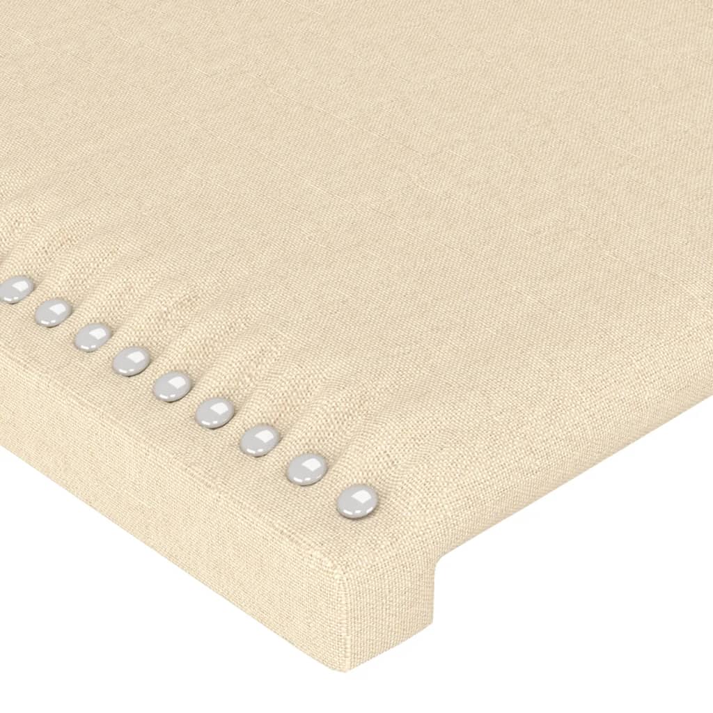 Čelo Postele S Led Krémové 180X5X78/88 Cm Textil