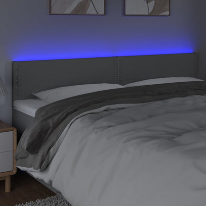 Čelo Postele S Led Světle Šedé 200X5X78/88 Cm Textil