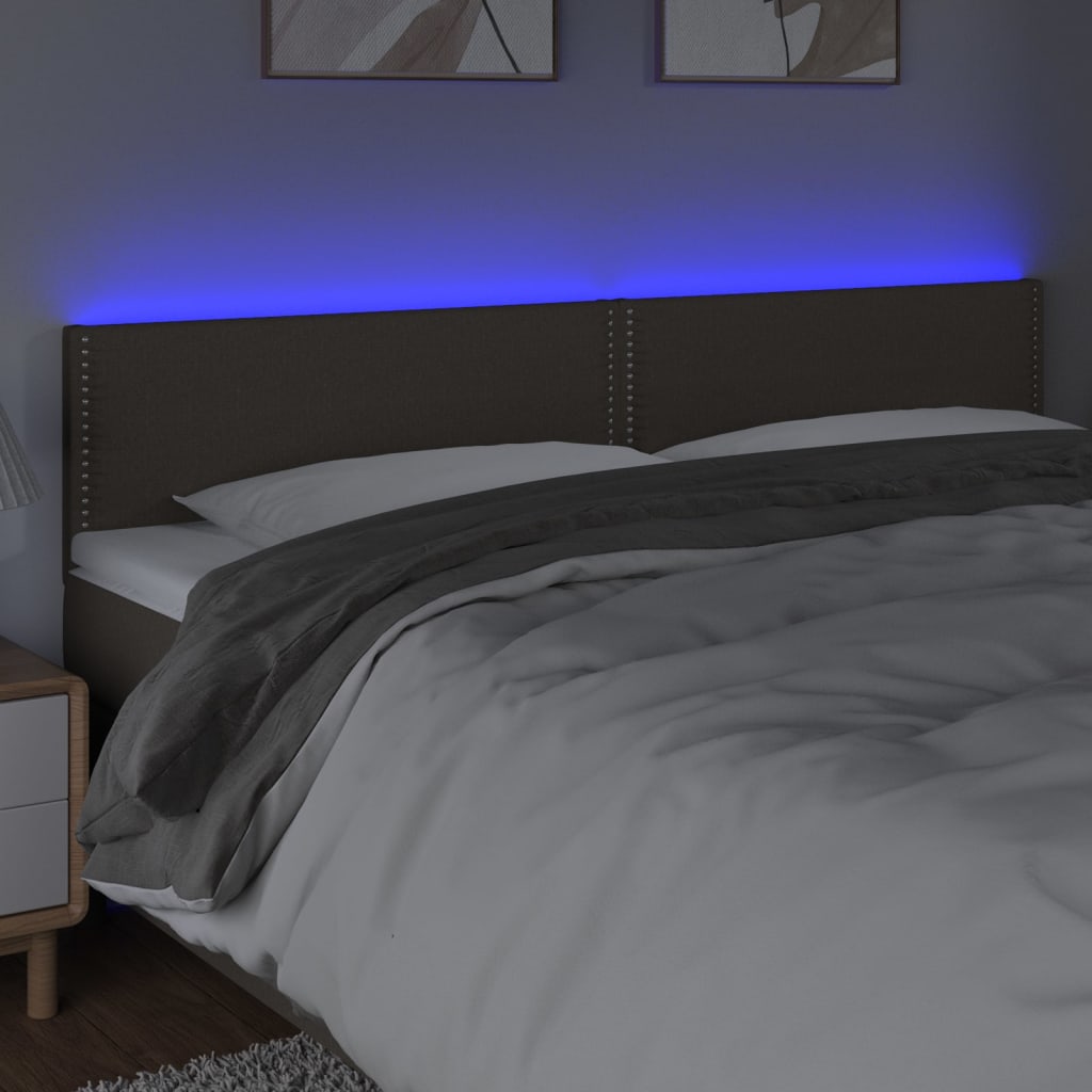 Čelo Postele S Led Taupe 200X5X78/88 Cm Textil