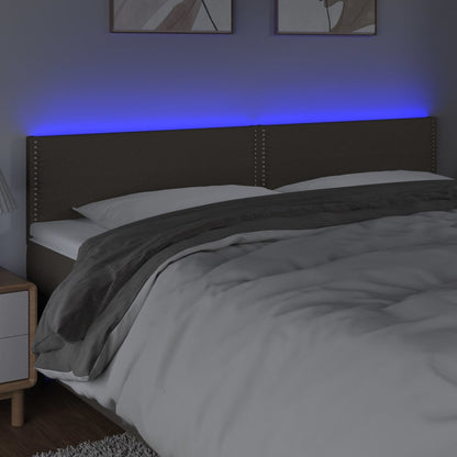 Čelo Postele S Led Taupe 200X5X78/88 Cm Textil