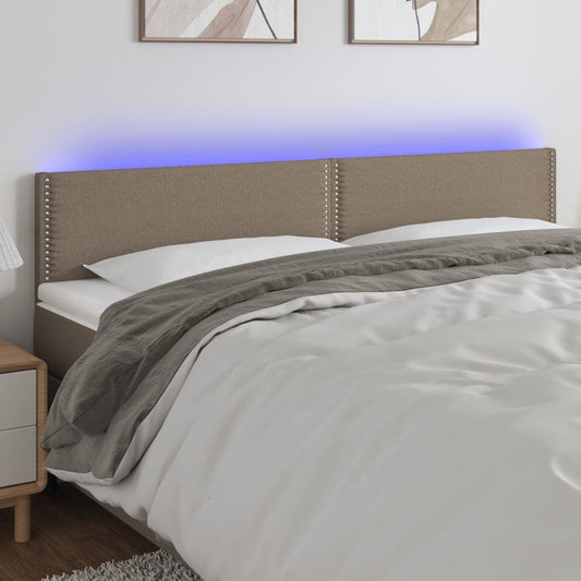 Čelo Postele S Led Taupe 200X5X78/88 Cm Textil