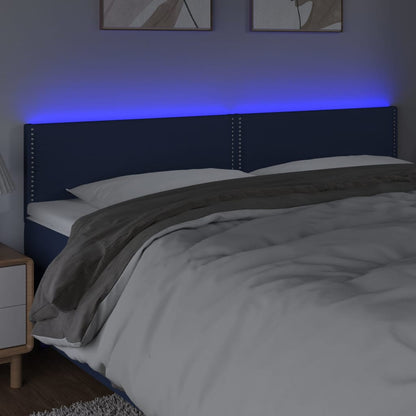 Čelo Postele S Led Modré 200X5X78/88 Cm Textil