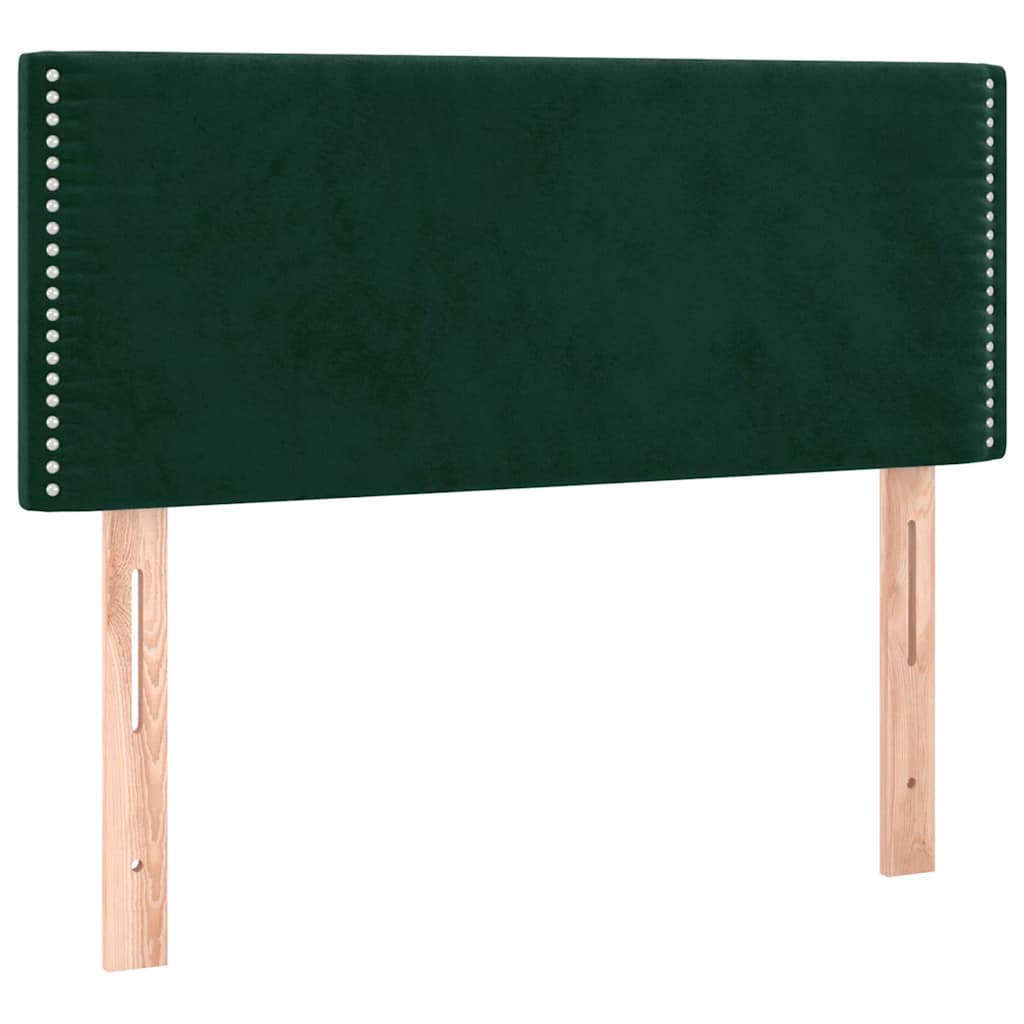 Čelo Postele S Led Tmavě Zelené 100X5X78/88 Cm Samet