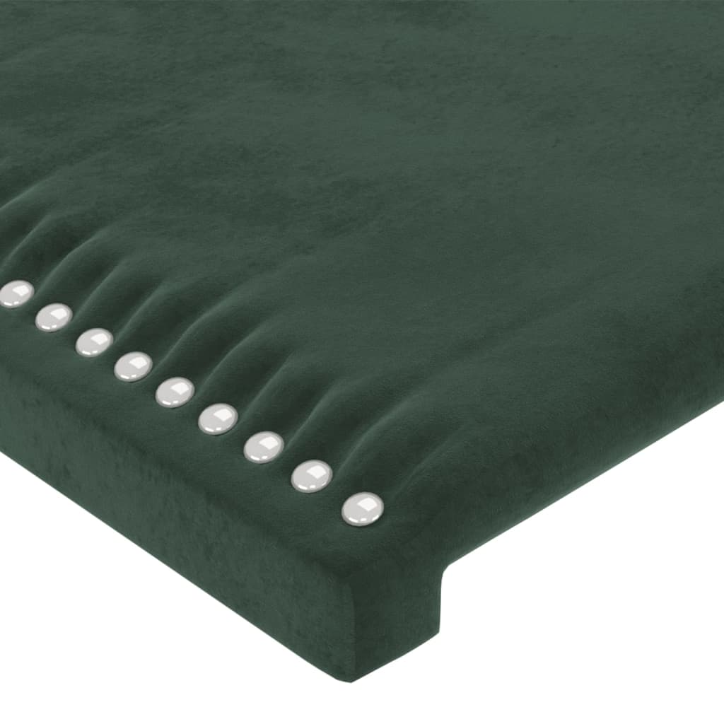 Čelo Postele S Led Tmavě Zelené 100X5X78/88 Cm Samet