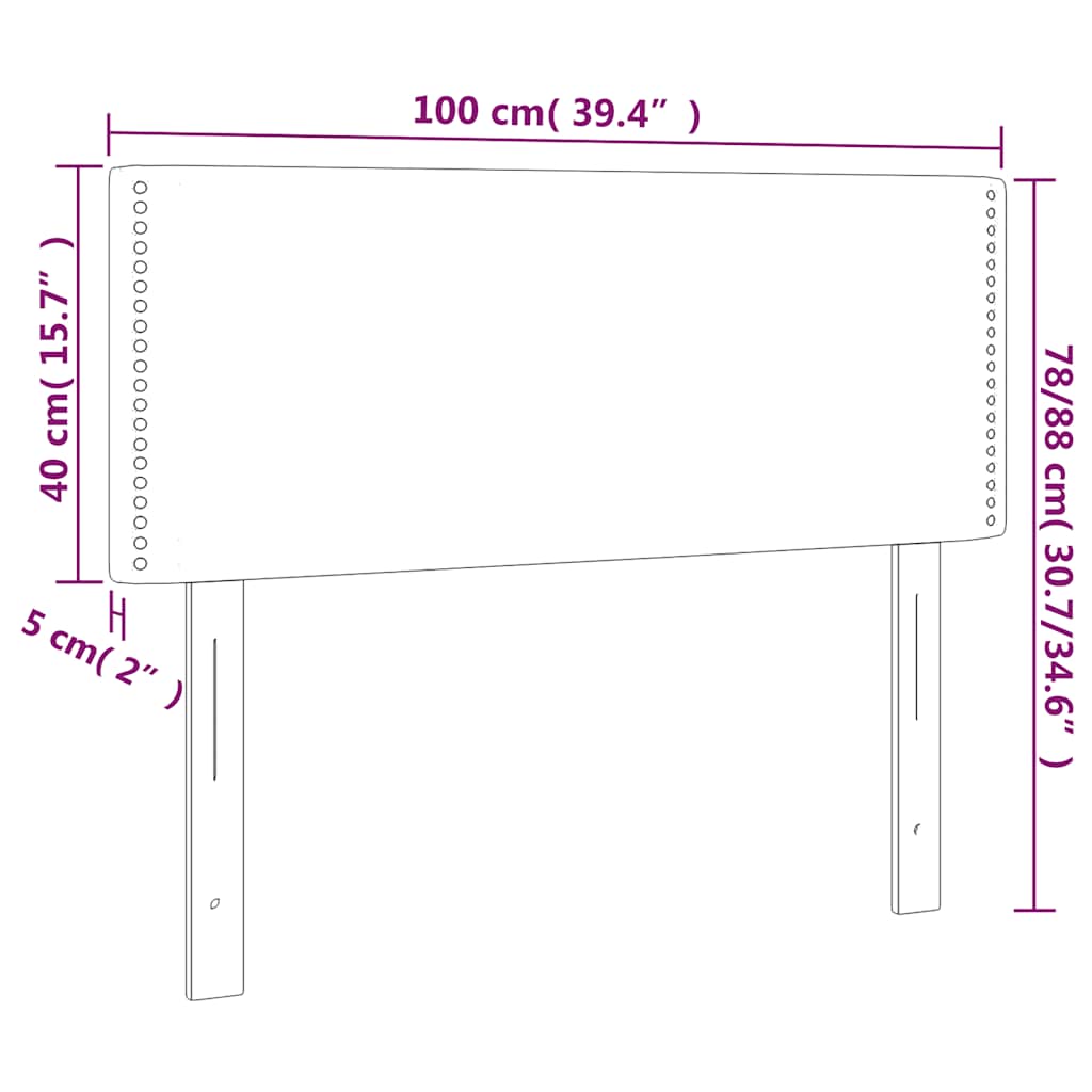 Čelo Postele S Led Tmavě Zelené 100X5X78/88 Cm Samet