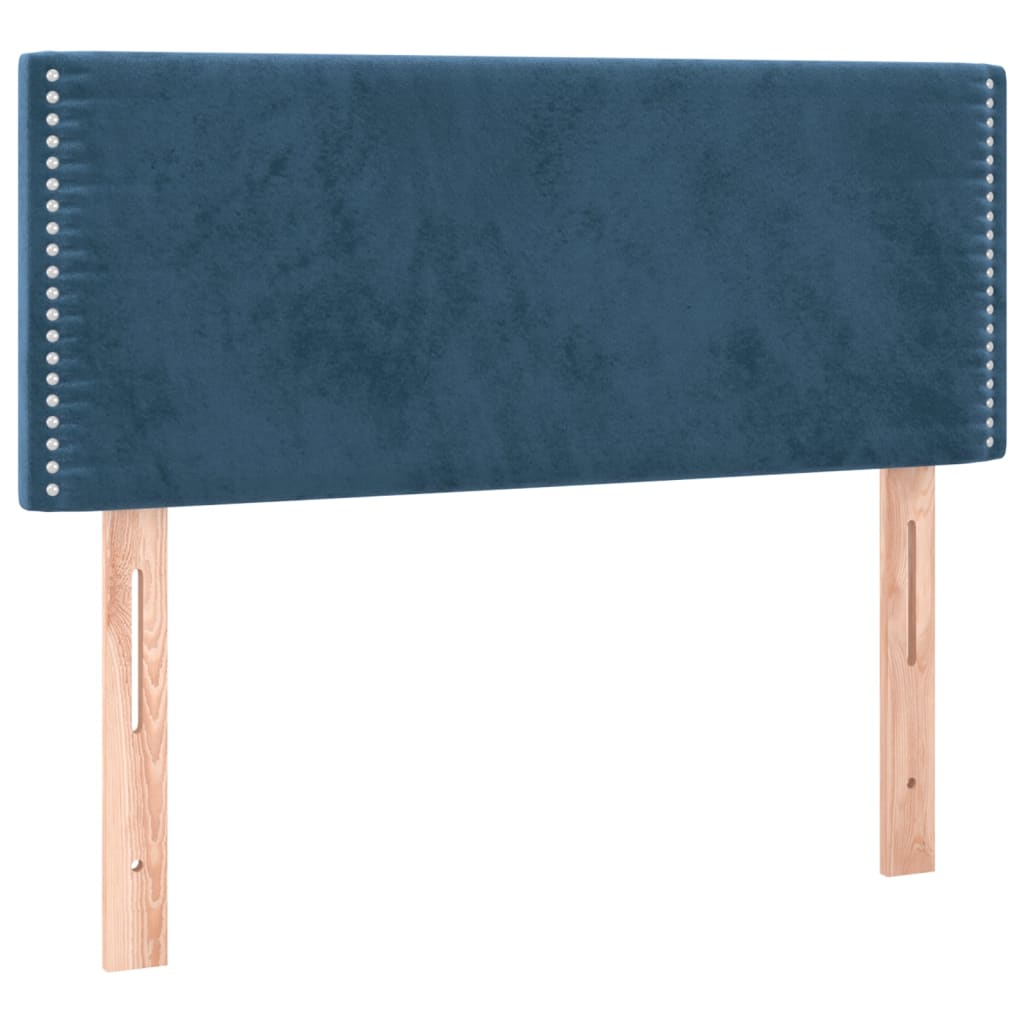 Čelo Postele S Led Tmavě Modré 100X5X78/88 Cm Samet