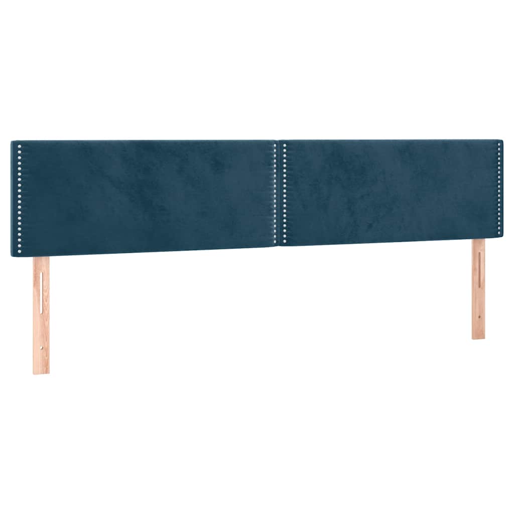 Čelo Postele S Led Tmavě Modré 160X5X78/88 Cm Samet