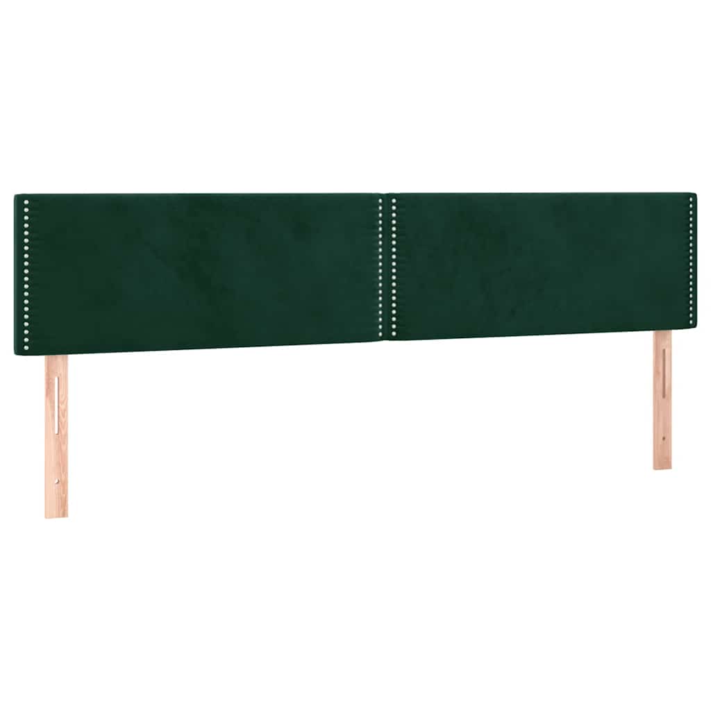 Čelo Postele S Led Tmavě Zelené 180X5X78/88 Cm Samet