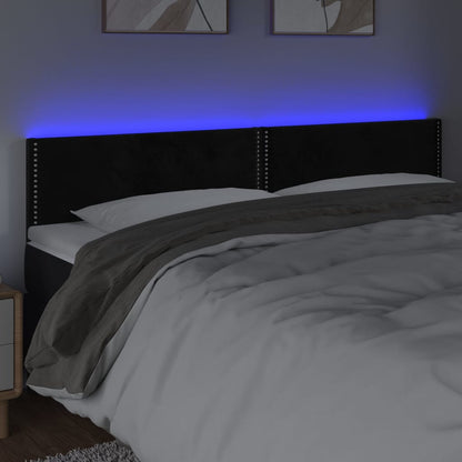Čelo Postele S Led Černé 200X5X78/88 Cm Samet