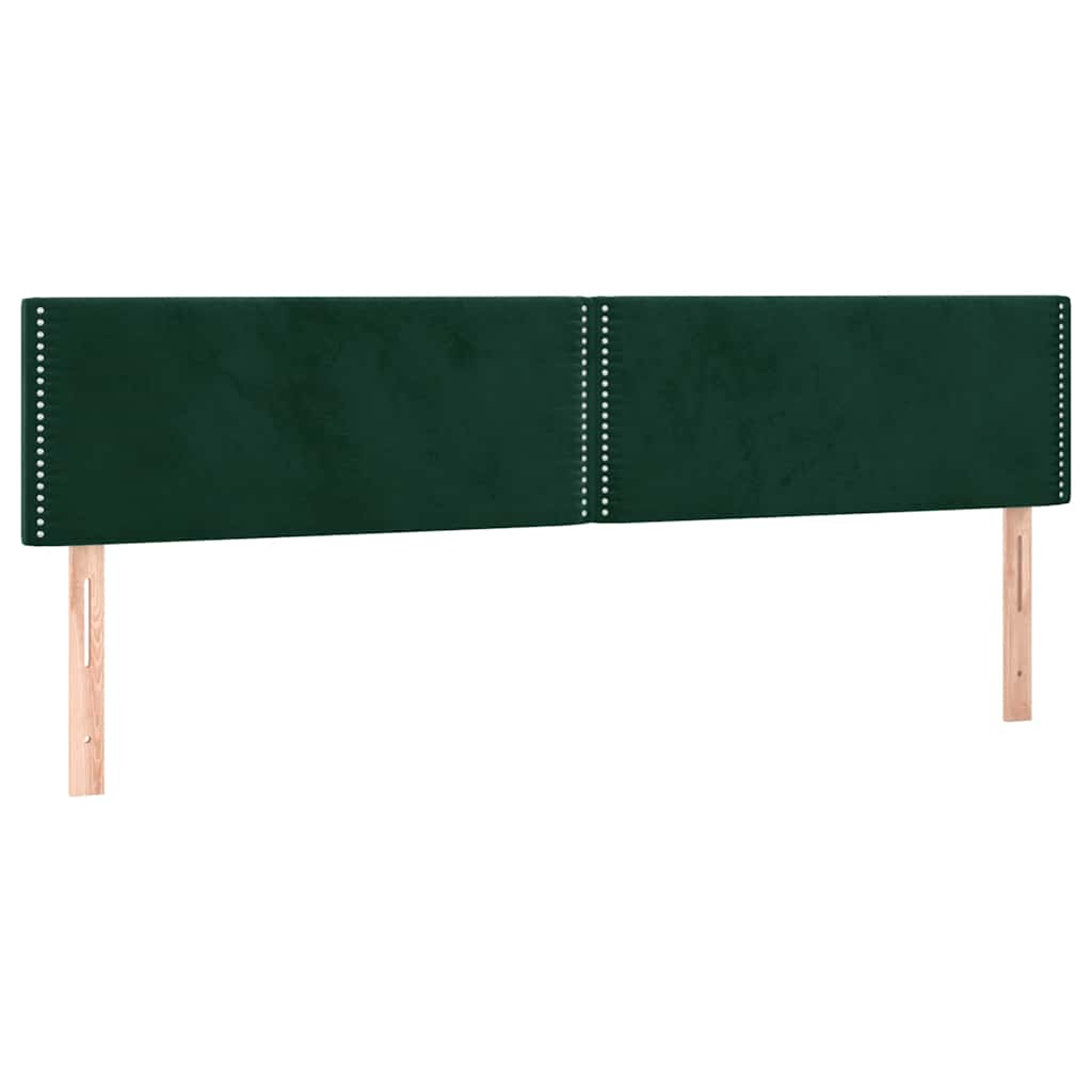 Čelo Postele S Led Tmavě Zelené 200X5X78/88 Cm Samet