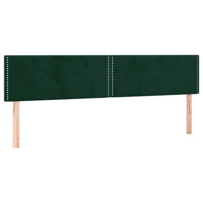 Čelo Postele S Led Tmavě Zelené 200X5X78/88 Cm Samet