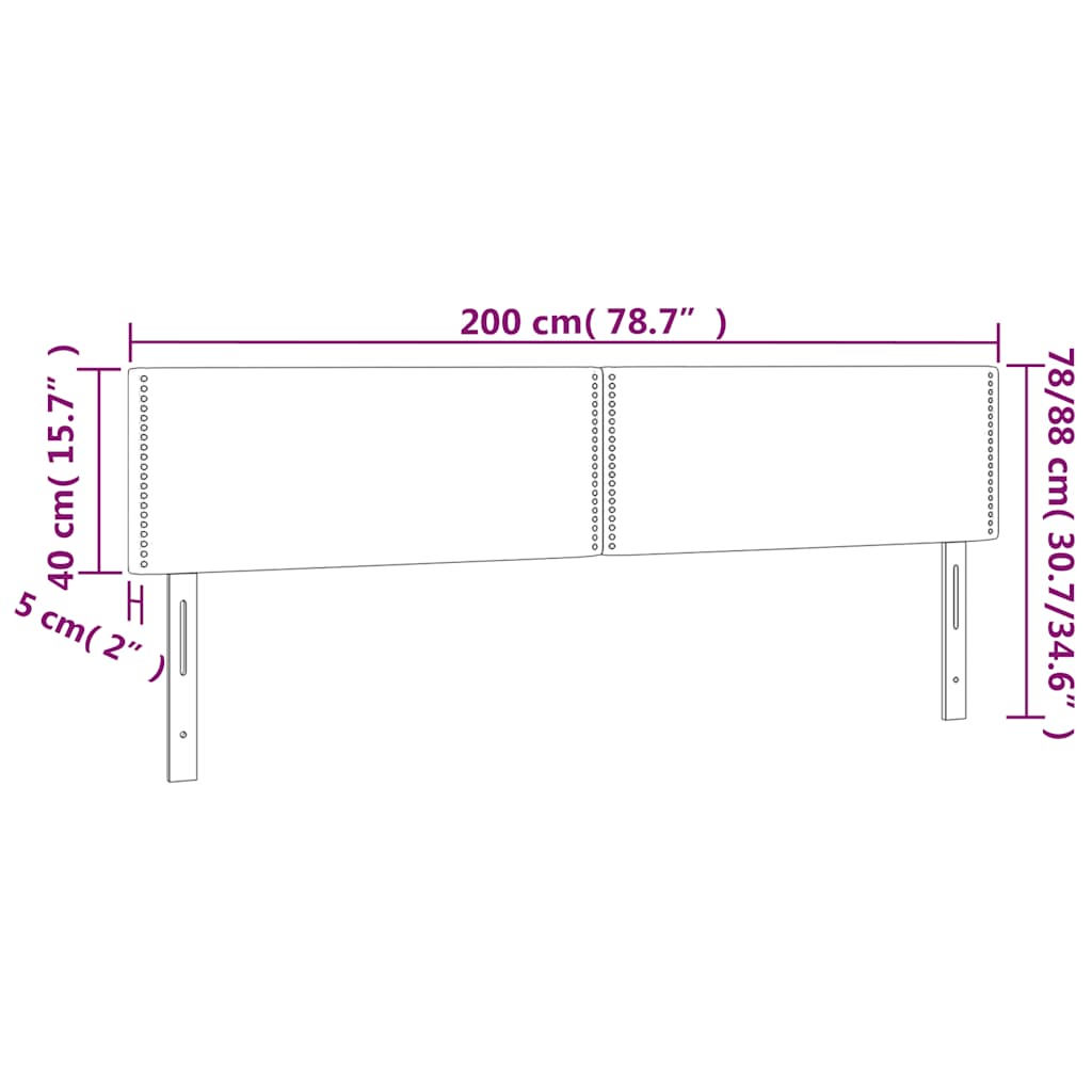 Čelo Postele S Led Tmavě Zelené 200X5X78/88 Cm Samet