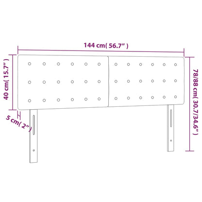 Čelo Postele S Led Krémové 144X5X78/88 Cm Umělá Kůže