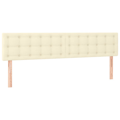Čelo Postele S Led Krémové 180X5X78/88 Cm Umělá Kůže