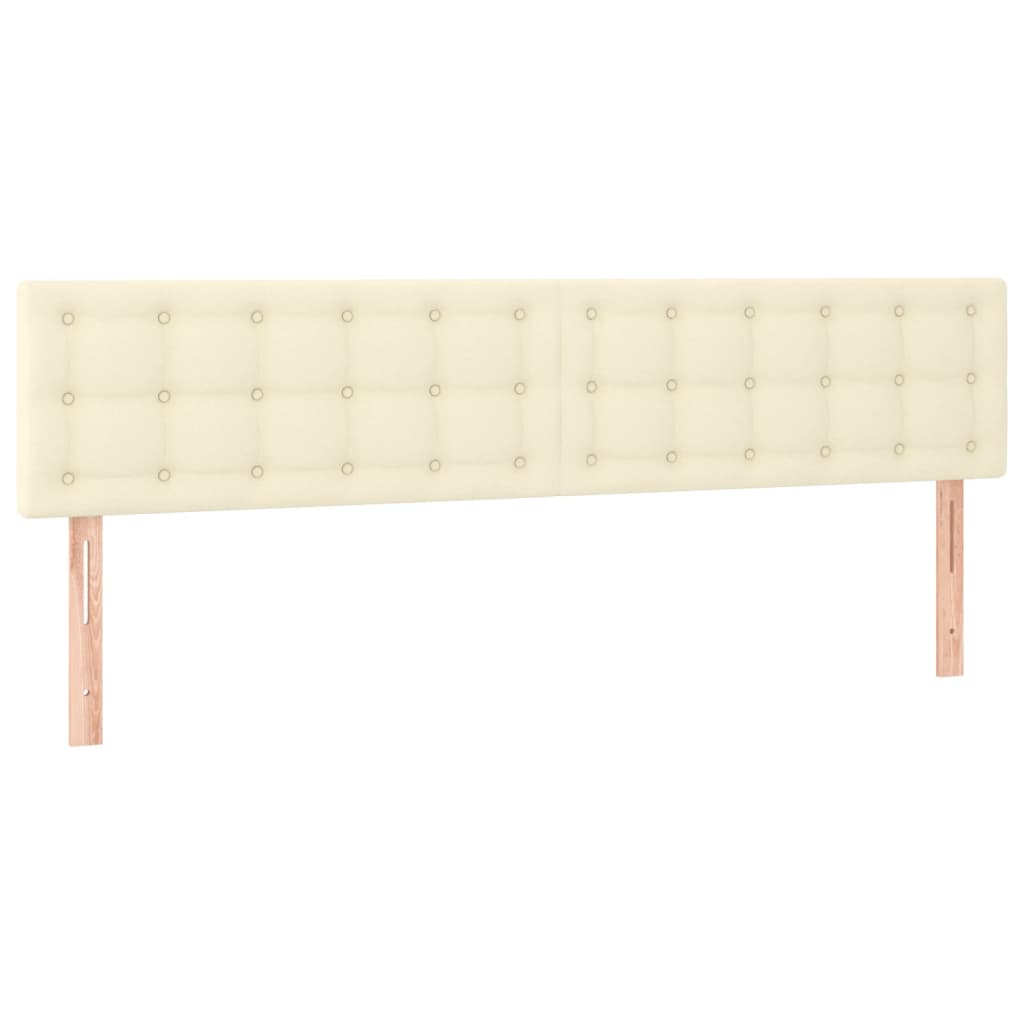 Čelo Postele S Led Krémové 200X5X78/88 Cm Umělá Kůže
