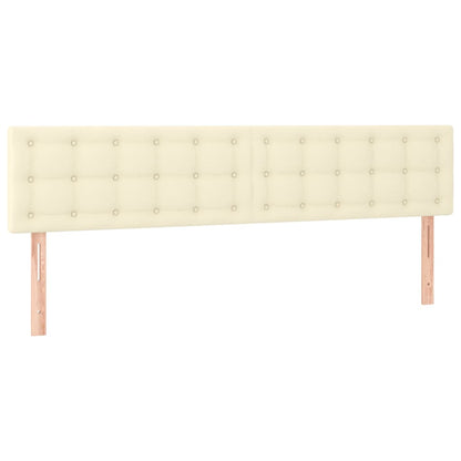 Čelo Postele S Led Krémové 200X5X78/88 Cm Umělá Kůže