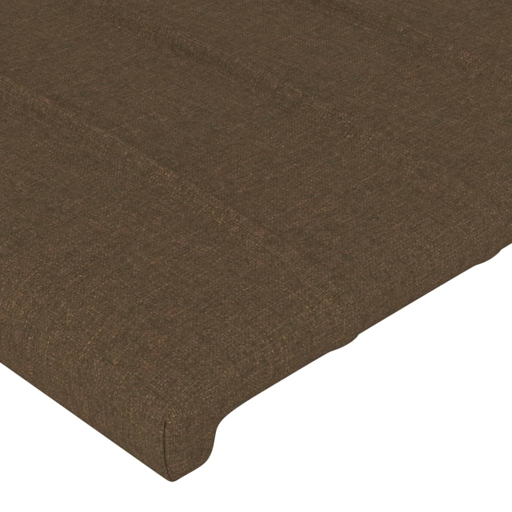 Čelo Postele S Led Tmavě Hnědé Textil