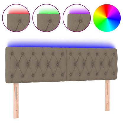 Čelo Postele S Led Textil Taupe