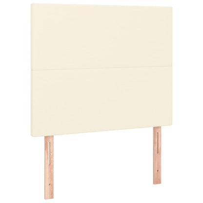 Čelo Postele S Led Krémové 90X5X118/128 Cm Umělá Kůže