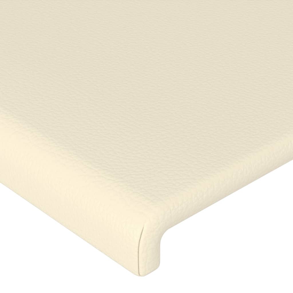 Čelo Postele S Led Krémové 100X5X118/128 Cm Umělá Kůže